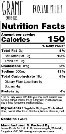 Foxtail Millet Cookies | Lactose Free | Gluten Free Snack