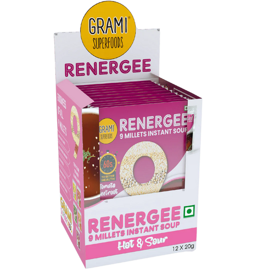 Renergee  9 Millet Instant Hot & Sour Soup 20g X 12 Pack