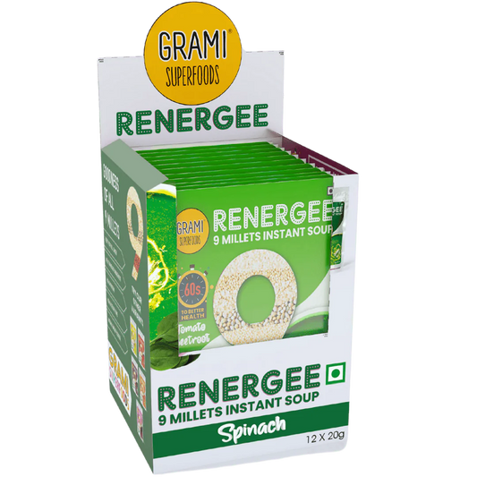 Renergee 9 Millet Instant Spinach Soup  20g X 12 Pack
