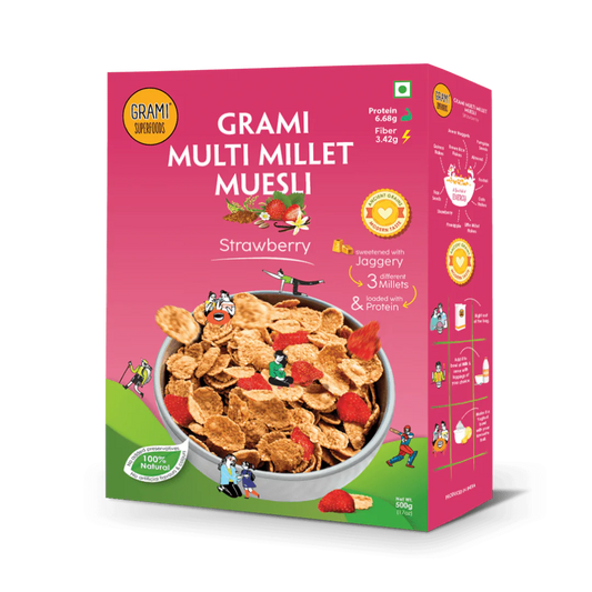 Strawberry Muesli | Multi Millet Breakfast | High Protein Cereal